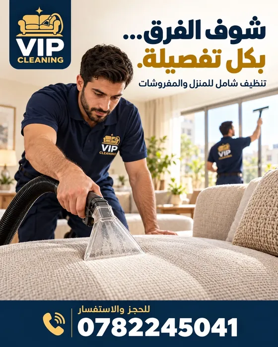 تصميم VIP Cleaning لخدمة تنظيف الكنب والمفروشات